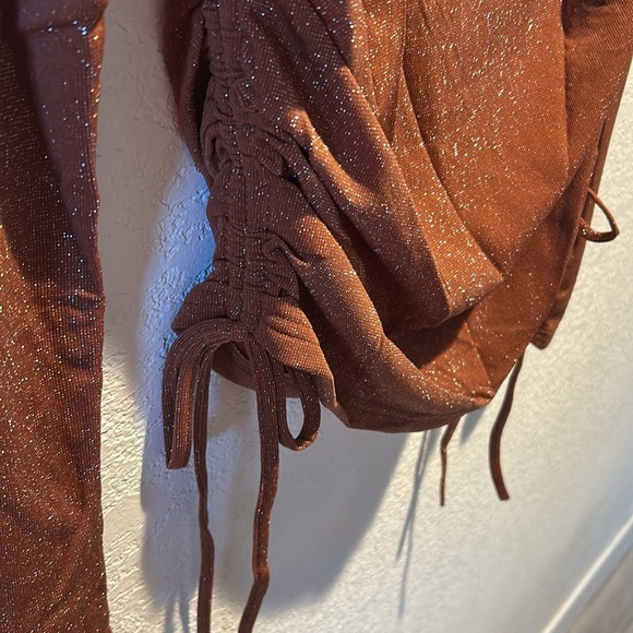 Women's Sparkling Brown Top - Picture 3 of 4
